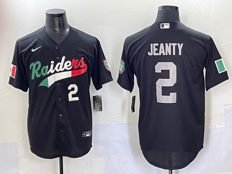 Men 2025 Oakland Raiders #2 Jeanty Black Joint Name Nike Limited NFL Jersey style 7033->->NFL Jersey